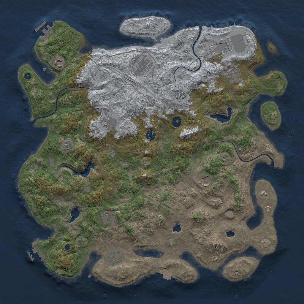 Rust Map: Procedural Map, Size: 4500, Seed: 372530127, 16 Monuments