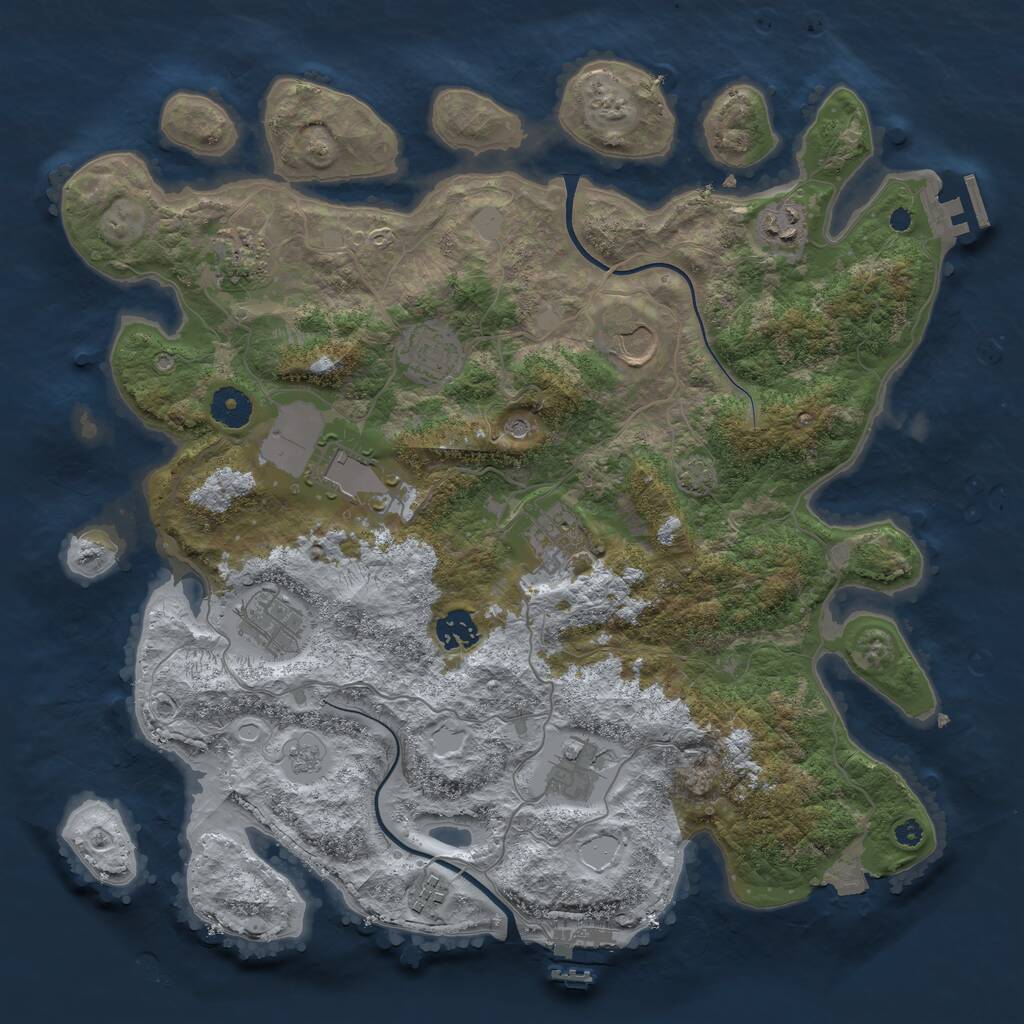 Rust Map: Procedural Map, Size: 3800, Seed: 1706212708, 16 Monuments