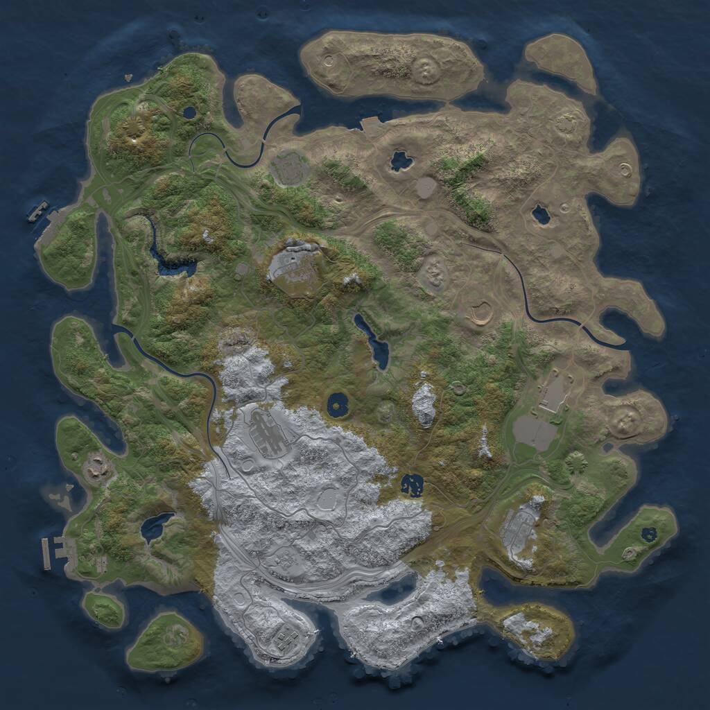 Rust Map: Procedural Map, Size: 4500, Seed: 84631671, 15 Monuments