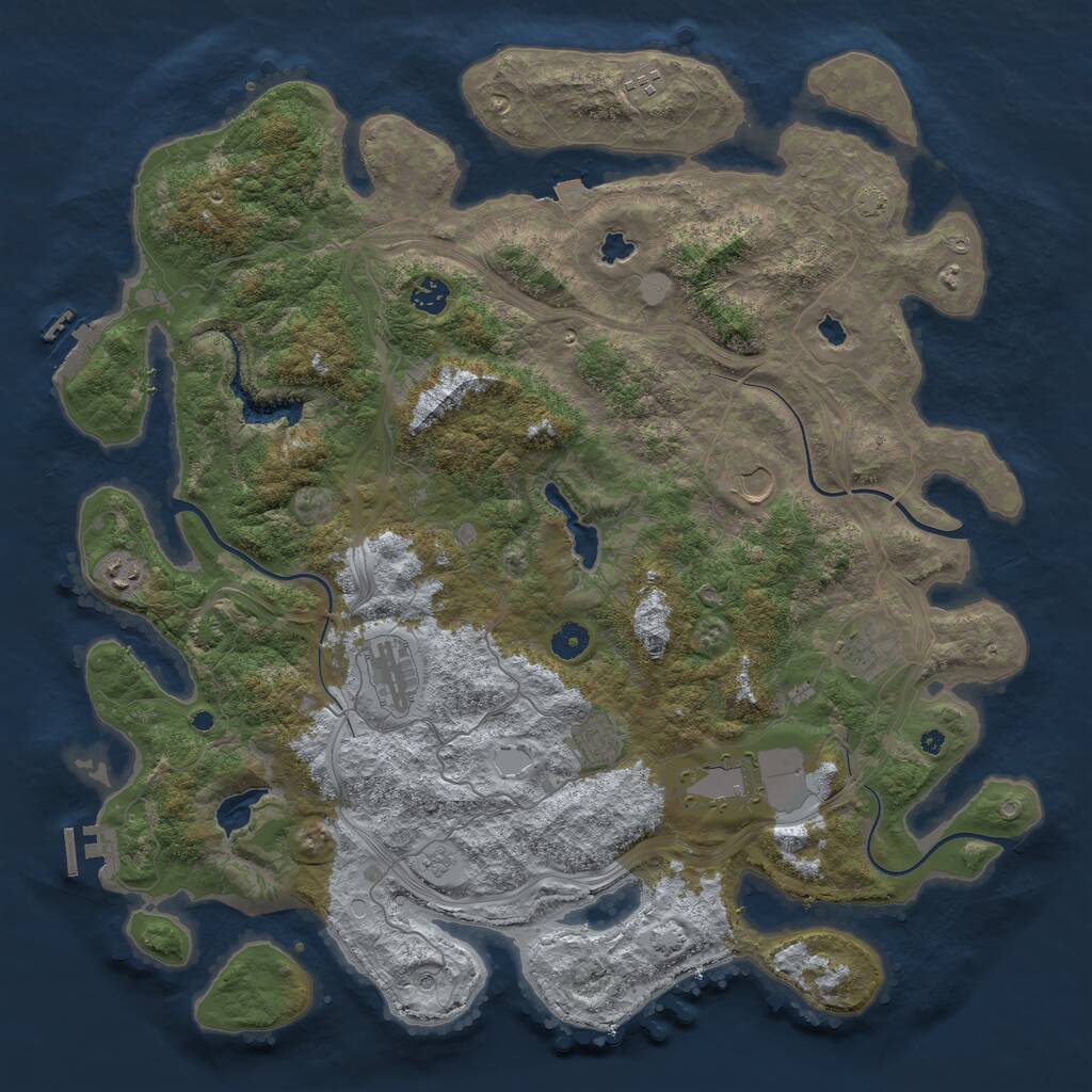 Rust Map: Procedural Map, Size: 4500, Seed: 84631671, 14 Monuments