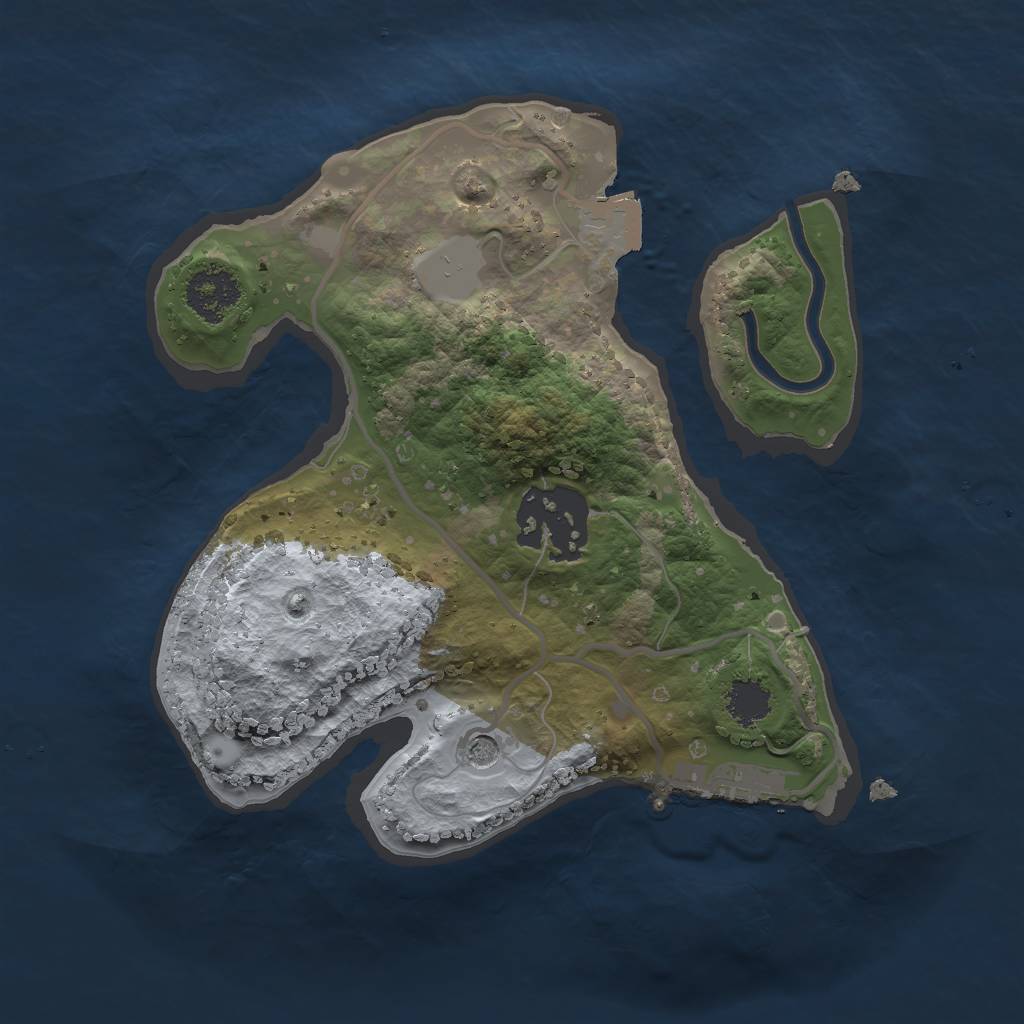 Rust Map: Procedural Map, Size: 2000, Seed: 742651679, 6 Monuments