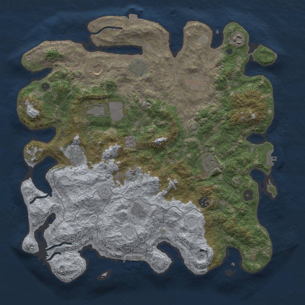 Rust Map: Procedural Map, Size: 4200, Seed: 1509000, 18 Monuments