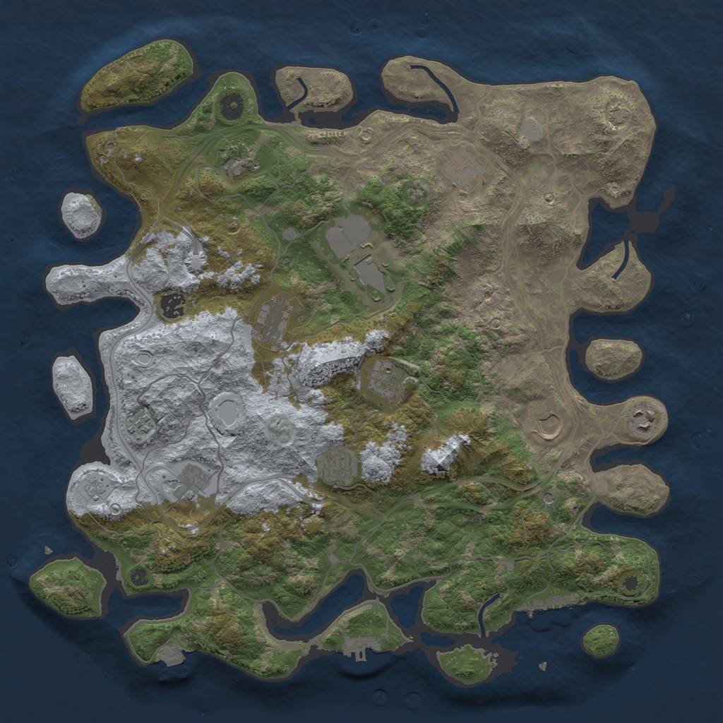 Rust Map: Procedural Map, Size: 4250, Seed: 73646714, 19 Monuments