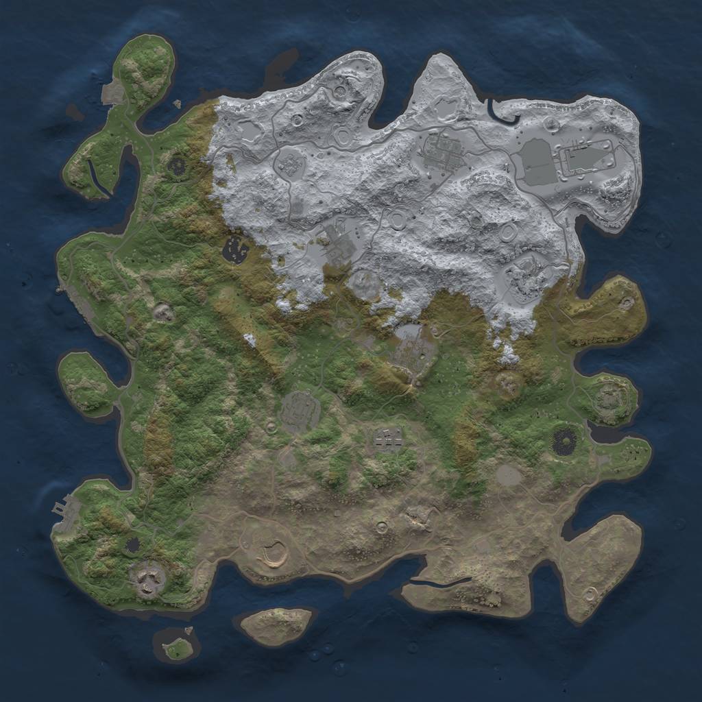 Rust Map: Procedural Map, Size: 4000, Seed: 1582535633, 18 Monuments