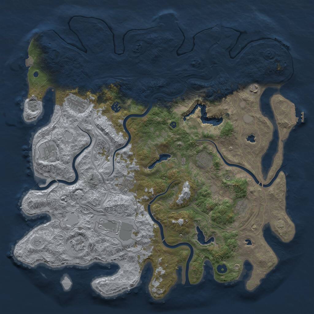 Rust Map: Procedural Map, Size: 4800, Seed: 32, 16 Monuments