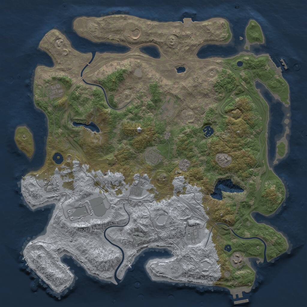 Rust Map: Procedural Map, Size: 4260, Seed: 2147483647, 17 Monuments