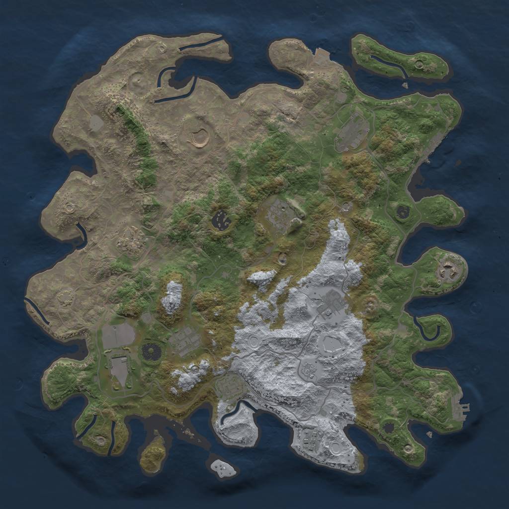 Rust Map: Procedural Map, Size: 4000, Seed: 1582674622, 19 Monuments