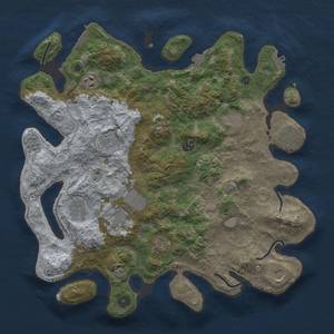 Thumbnail Rust Map: Procedural Map, Size: 4000, Seed: 1828730259, 18 Monuments