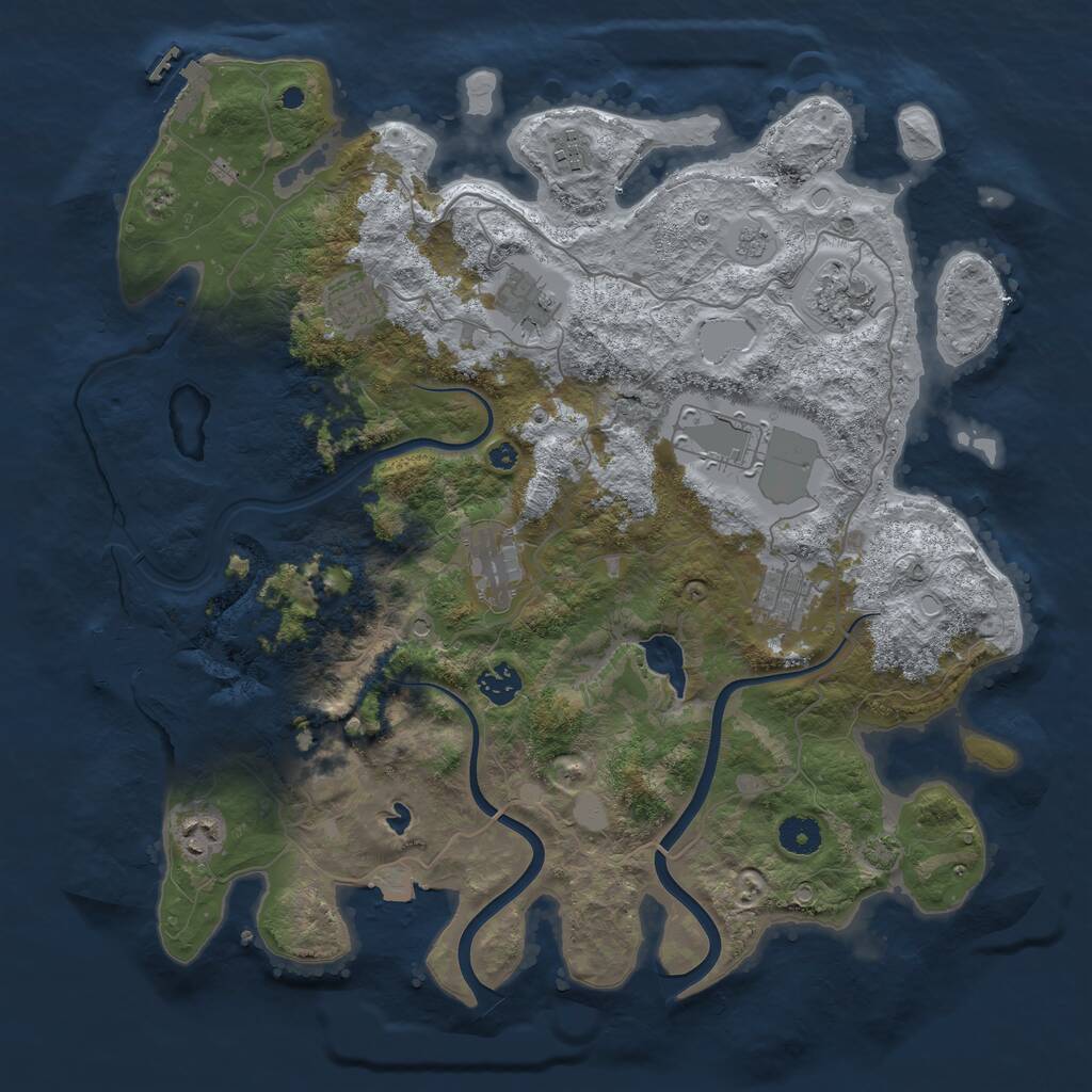 Rust Map: Procedural Map, Size: 4000, Seed: 496692151, 16 Monuments
