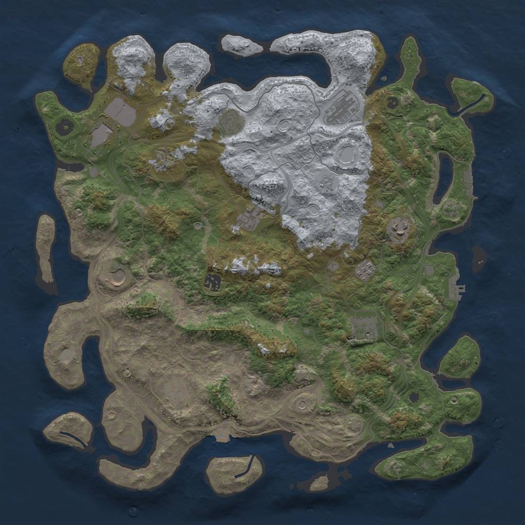 Rust Map: Procedural Map, Size: 4500, Seed: 1948039764, 19 Monuments