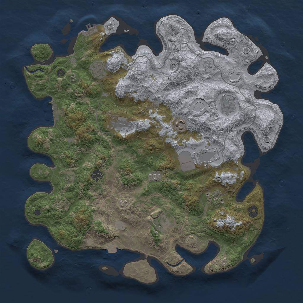 Rust Map: Procedural Map, Size: 4000, Seed: 171188649, 17 Monuments