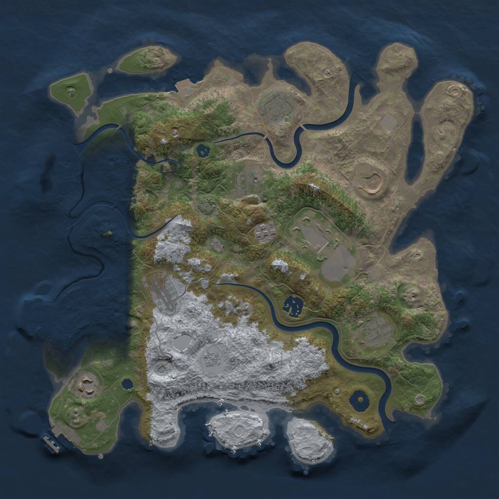 Rust Map: Procedural Map, Size: 3700, Seed: 1379, 15 Monuments