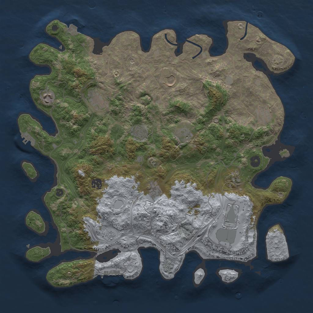 Rust Map: Procedural Map, Size: 4250, Seed: 523879019, 19 Monuments