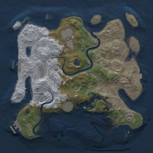 Thumbnail Rust Map: Procedural Map, Size: 3500, Seed: 1619568844, 14 Monuments