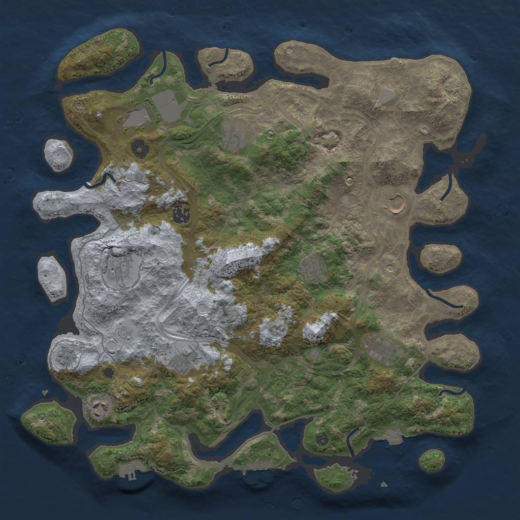 Rust Map: Procedural Map, Size: 4254, Seed: 73646714, 18 Monuments