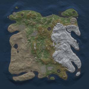 Thumbnail Rust Map: Procedural Map, Size: 3500, Seed: 1912138894, 15 Monuments