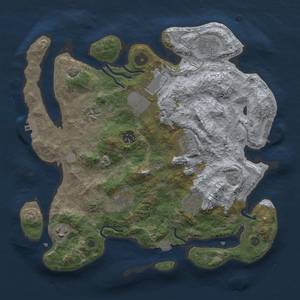 Thumbnail Rust Map: Procedural Map, Size: 3500, Seed: 961166853, 17 Monuments