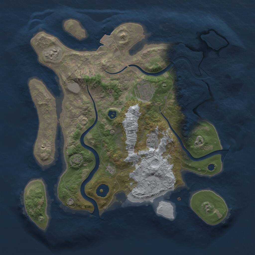 Rust Map: Procedural Map, Size: 3000, Seed: 20250, 5 Monuments