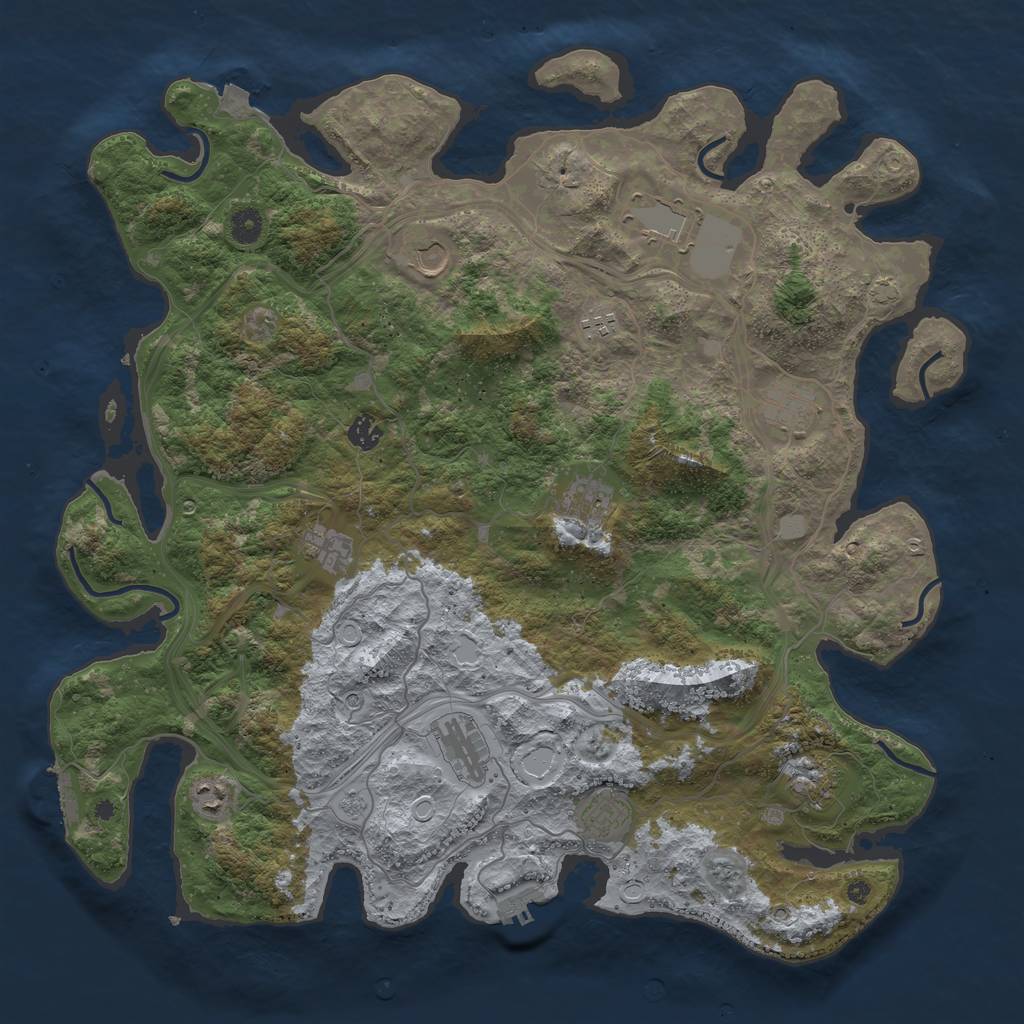 Rust Map: Procedural Map, Size: 4500, Seed: 138663645, 19 Monuments