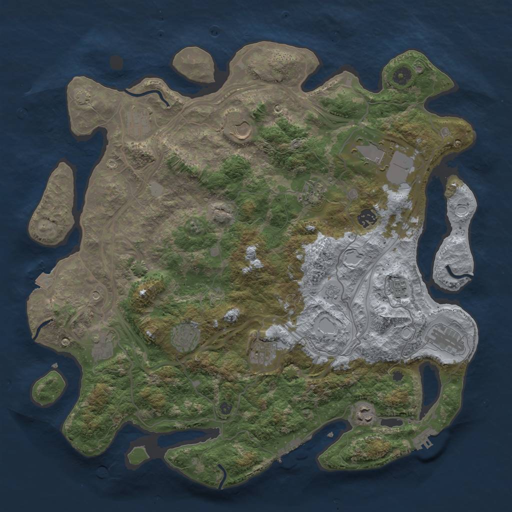 Rust Map: Procedural Map, Size: 4250, Seed: 783848196, 19 Monuments