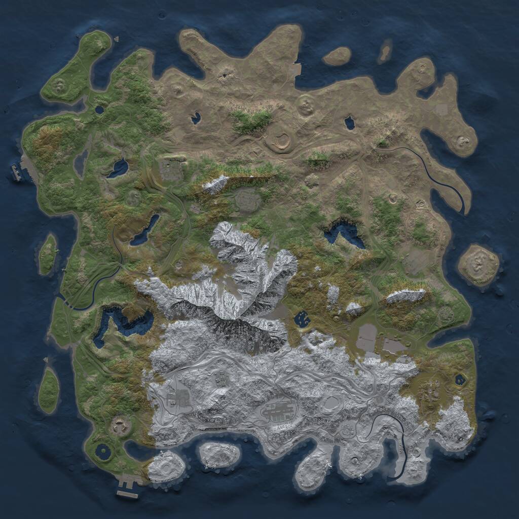 Rust Map: Procedural Map, Size: 5000, Seed: 82747424, 17 Monuments