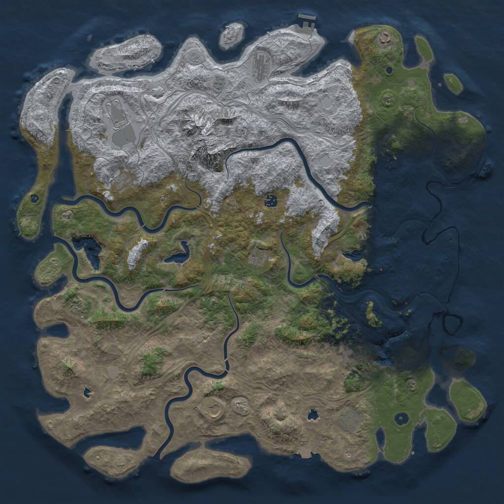 Rust Map: Procedural Map, Size: 5800, Seed: 1840816719, 17 Monuments