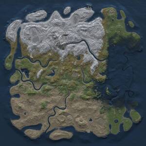 Thumbnail Rust Map: Procedural Map, Size: 5800, Seed: 1840816719, 17 Monuments