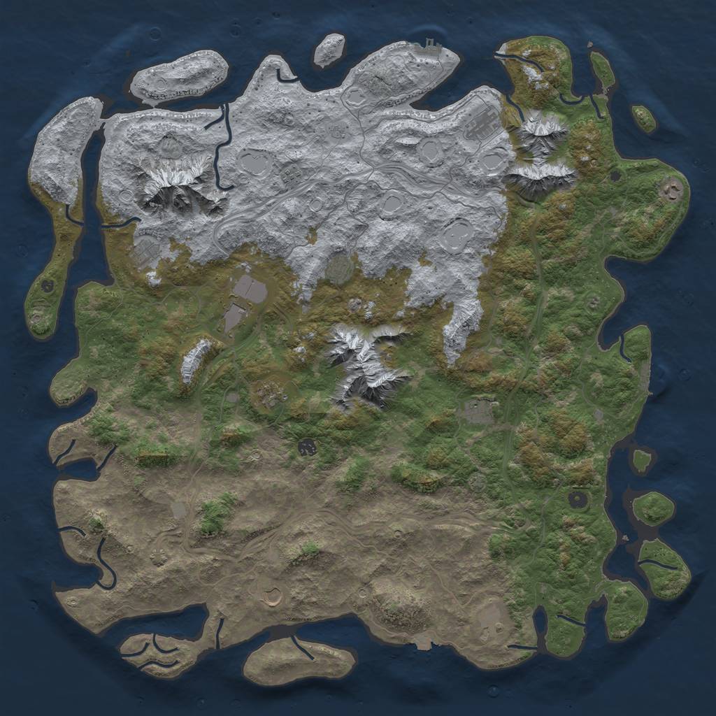 Rust Map: Procedural Map, Size: 5800, Seed: 1840816719, 19 Monuments