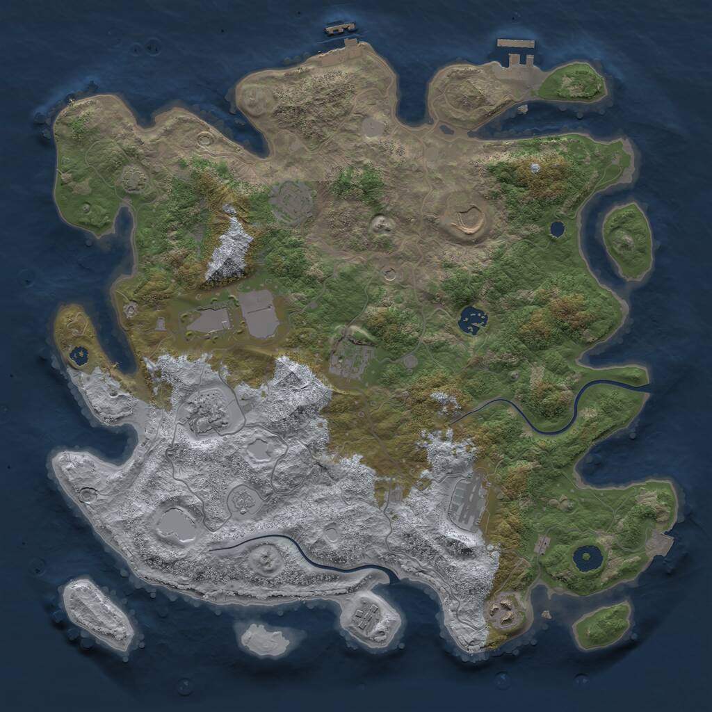 Rust Map: Procedural Map, Size: 3875, Seed: 1666797970, 15 Monuments