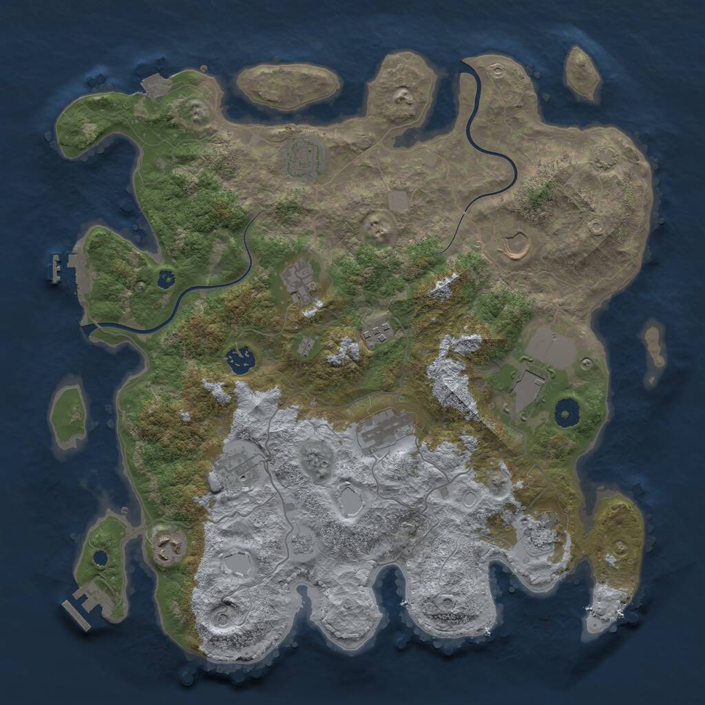 Rust Map: Procedural Map, Size: 3850, Seed: 855755134, 16 Monuments