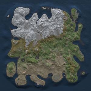 Thumbnail Rust Map: Procedural Map, Size: 3600, Seed: 10706, 17 Monuments