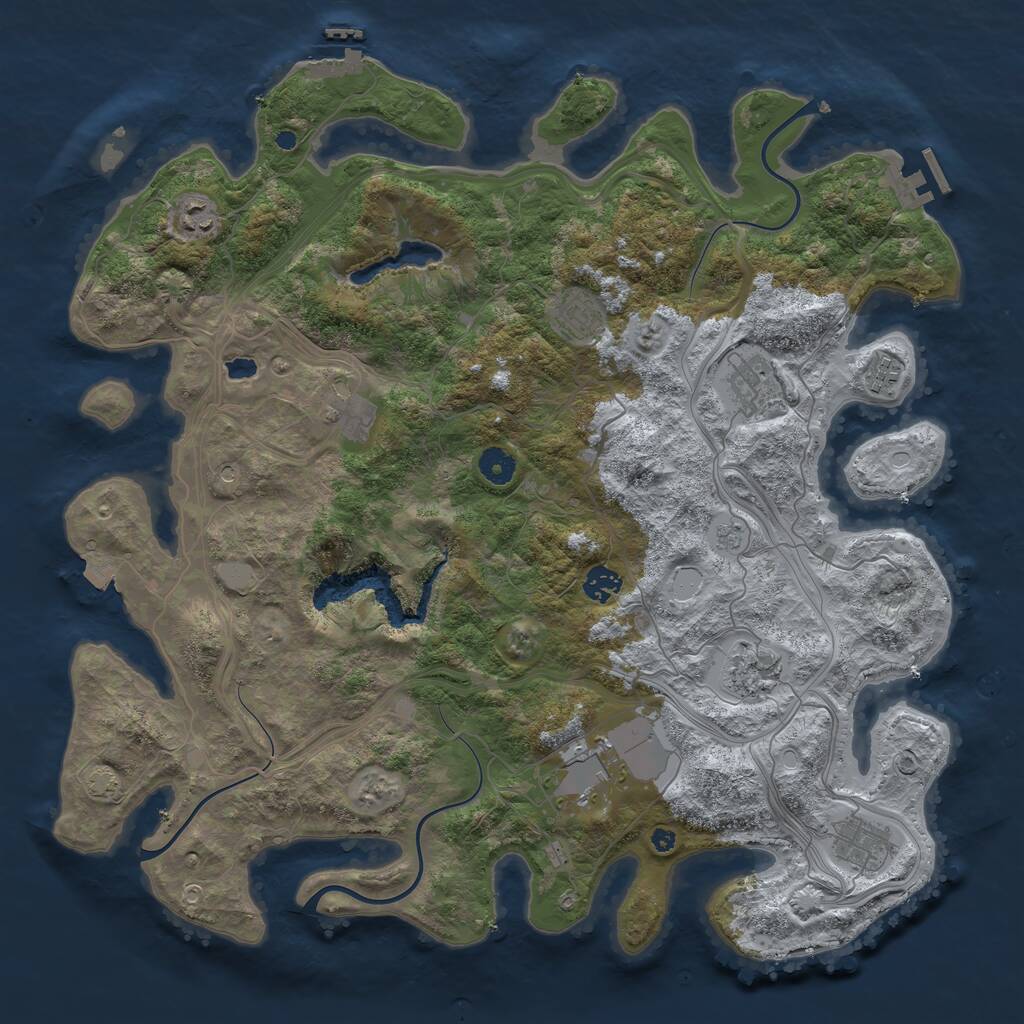 Rust Map: Procedural Map, Size: 4250, Seed: 614906268, 15 Monuments