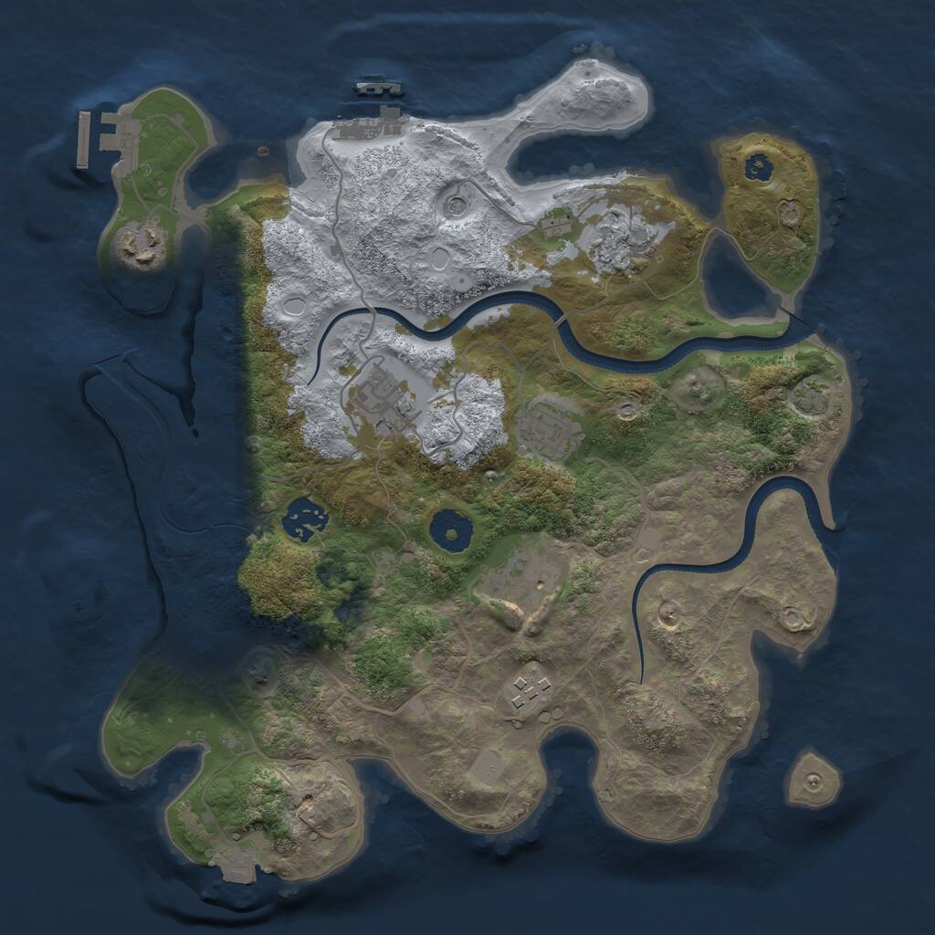 Rust Map: Procedural Map, Size: 3300, Seed: 1574809554, 12 Monuments