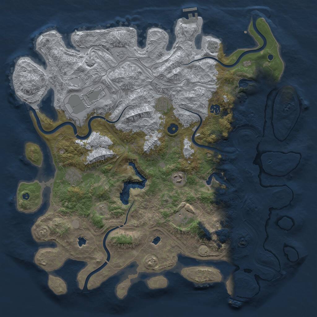 Rust Map: Procedural Map, Size: 4500, Seed: 8715, 13 Monuments