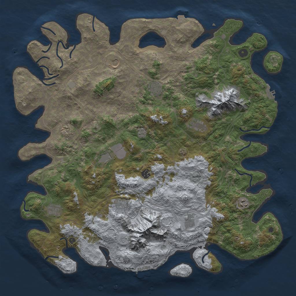 Rust Map: Procedural Map, Size: 5000, Seed: 1484544920, 19 Monuments