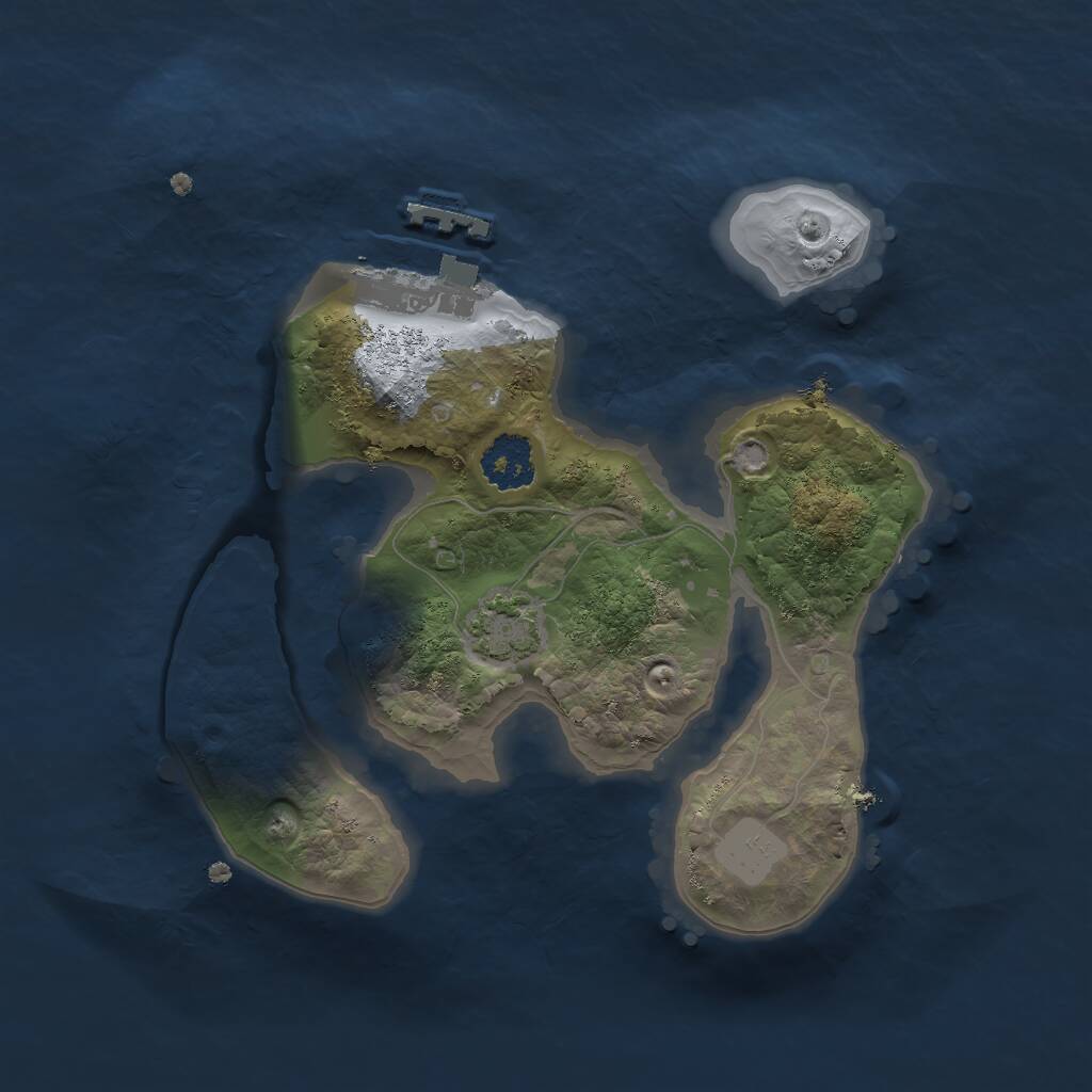 Rust Map: Procedural Map, Size: 2000, Seed: 1450581941, 3 Monuments