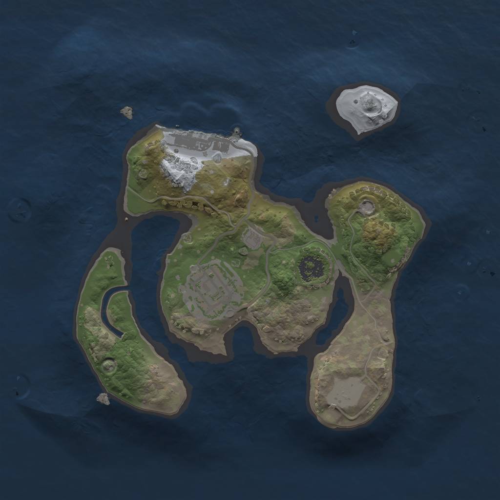 Rust Map: Procedural Map, Size: 2000, Seed: 1450581941, 5 Monuments
