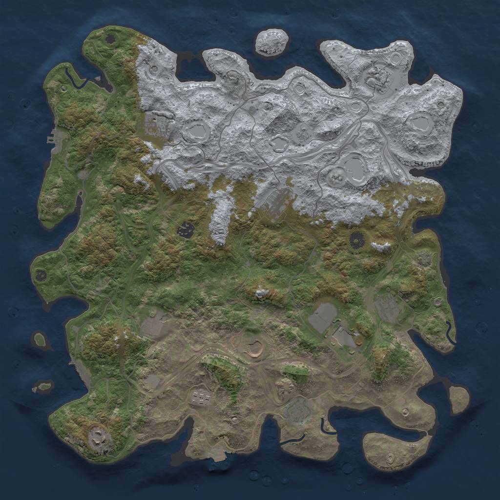 Rust Map: Procedural Map, Size: 4500, Seed: 1752778181, 19 Monuments