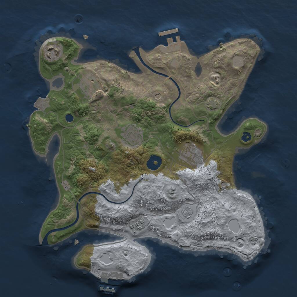 Rust Map: Procedural Map, Size: 3000, Seed: 1810721396, 11 Monuments