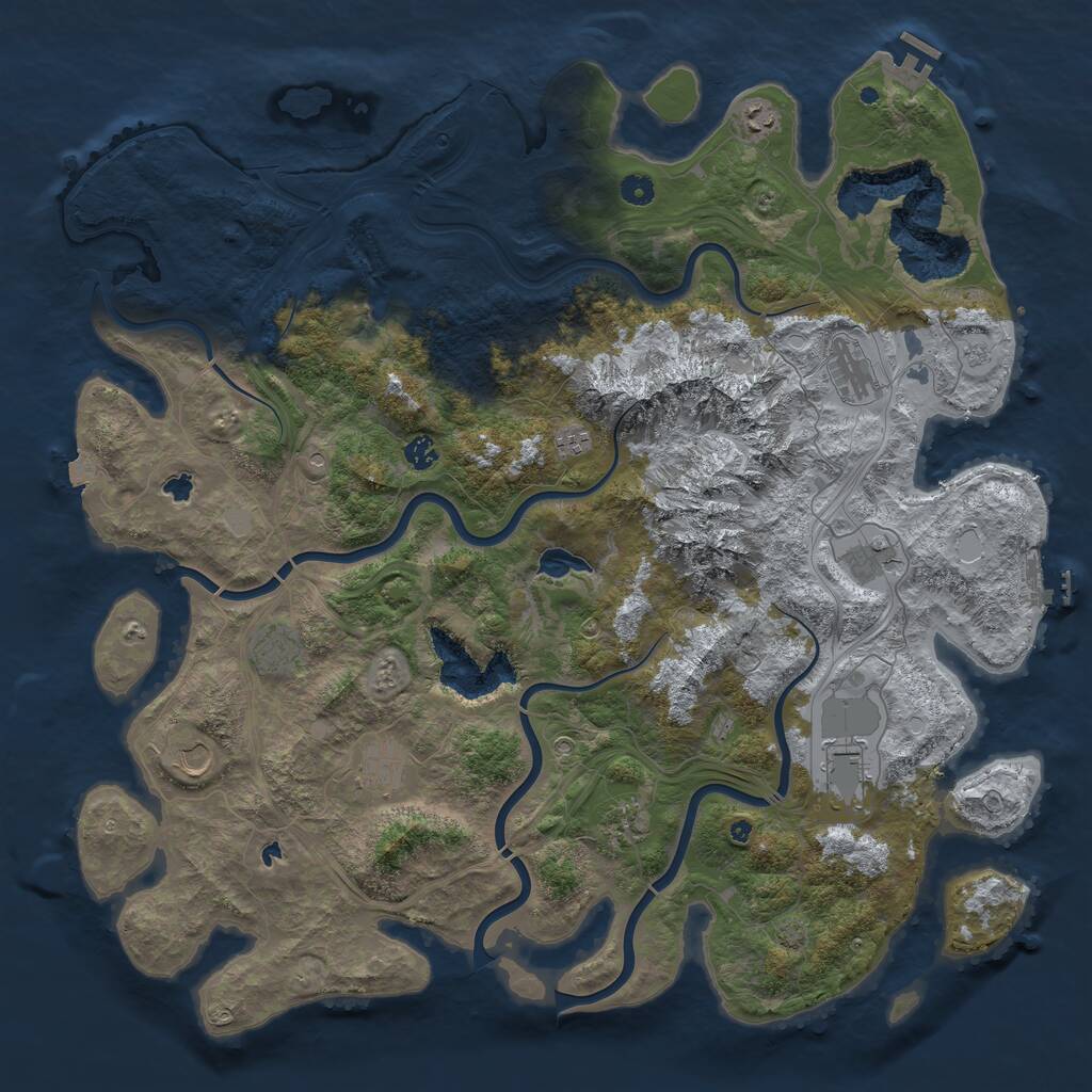 Rust Map: Procedural Map, Size: 5000, Seed: 152474, 16 Monuments