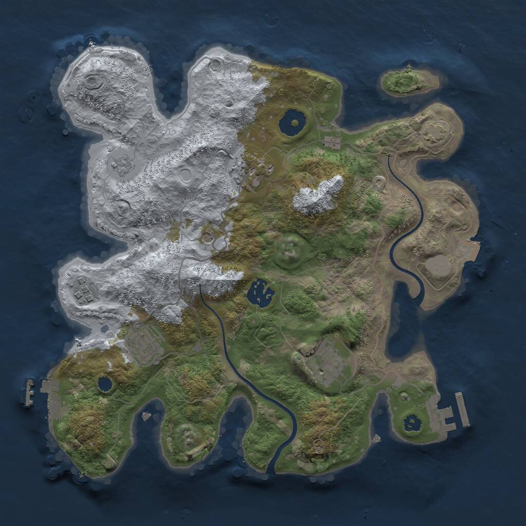 Rust Map: Procedural Map, Size: 3000, Seed: 240918116, 11 Monuments
