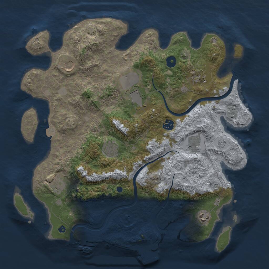 Rust Map: Procedural Map, Size: 3700, Seed: 512, 15 Monuments