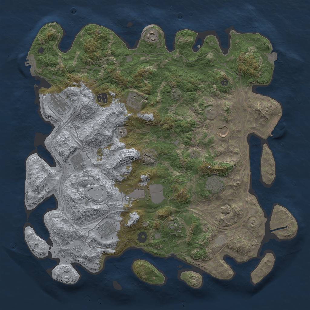 Rust Map: Procedural Map, Size: 4250, Seed: 1288721273, 19 Monuments