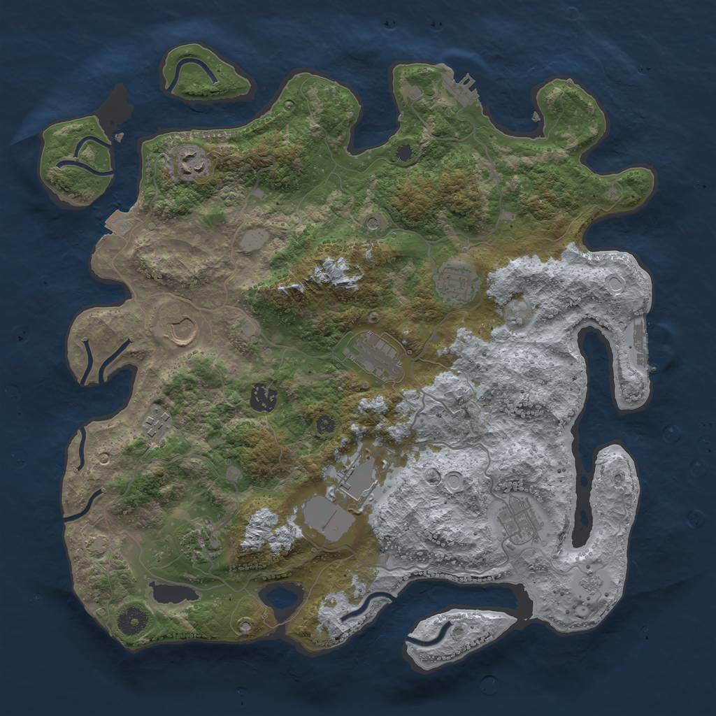 Rust Map: Procedural Map, Size: 3800, Seed: 322, 17 Monuments
