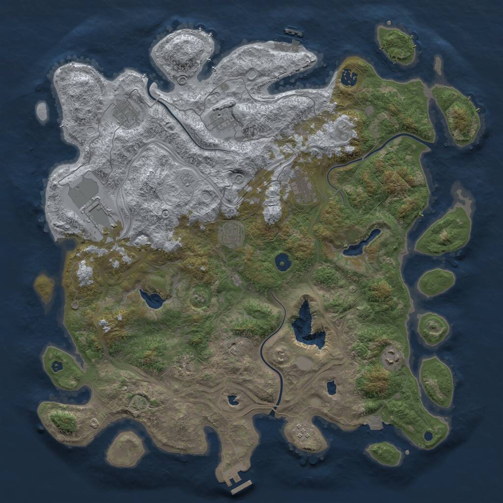 Rust Map: Procedural Map, Size: 4500, Seed: 726039, 15 Monuments