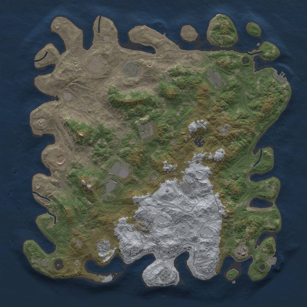 Rust Map: Procedural Map, Size: 4500, Seed: 305364729, 19 Monuments