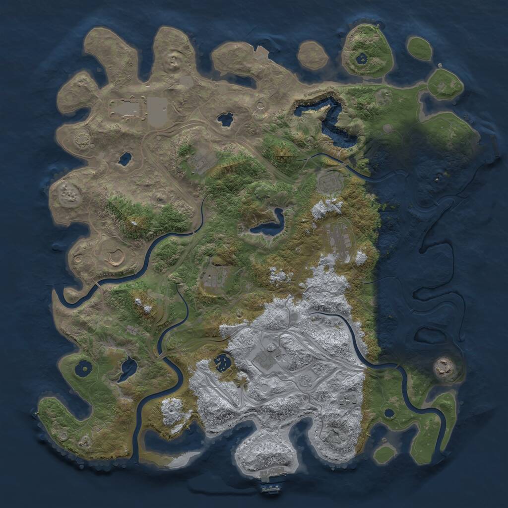 Rust Map: Procedural Map, Size: 4500, Seed: 305364729, 16 Monuments