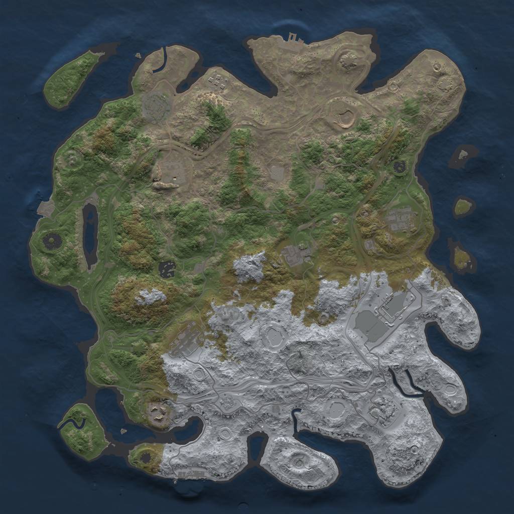 Rust Map: Procedural Map, Size: 4250, Seed: 451753193, 19 Monuments