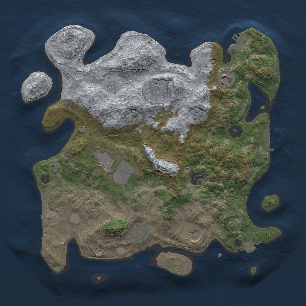 Rust Map: Procedural Map, Size: 3500, Seed: 54111465, 15 Monuments