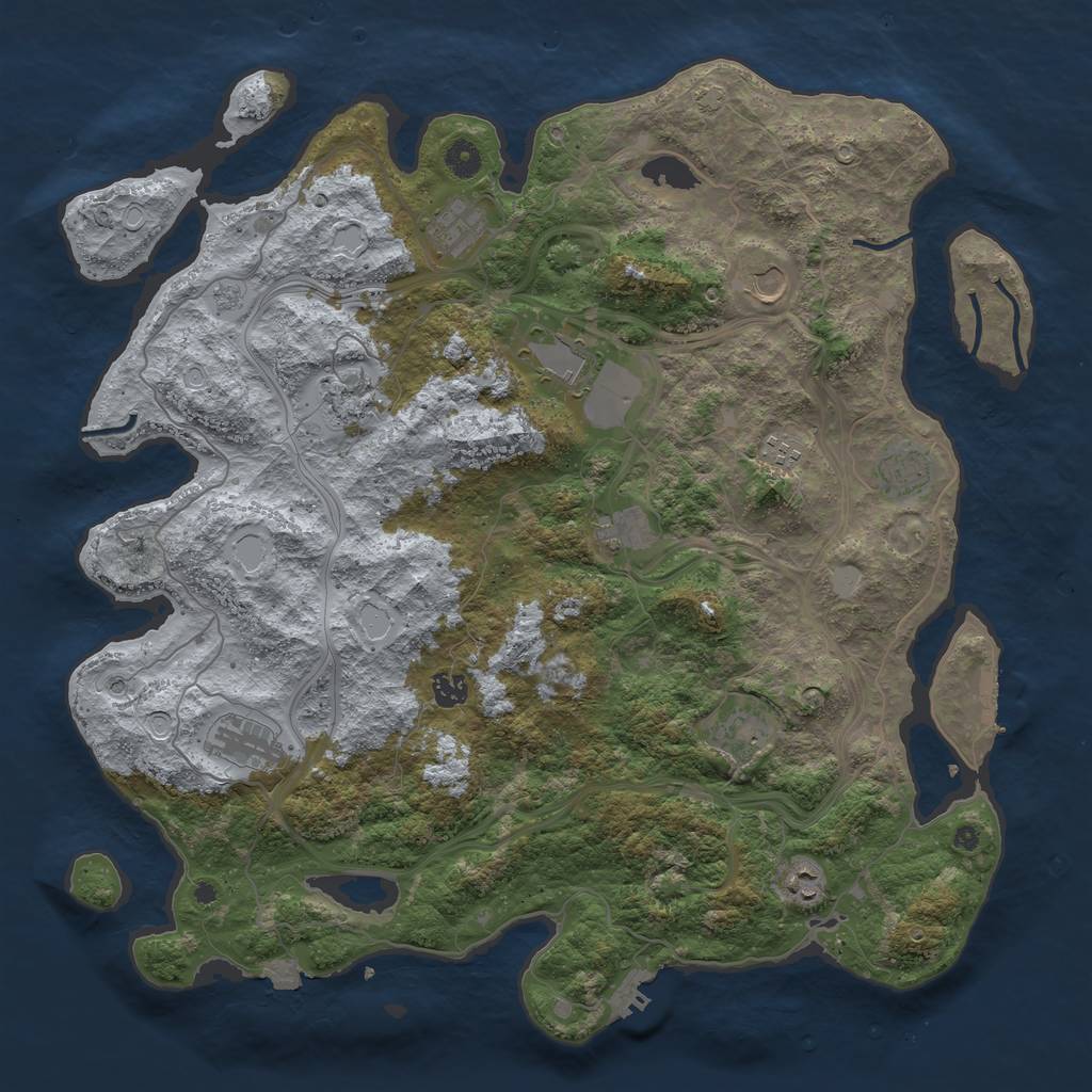 Rust Map: Procedural Map, Size: 4500, Seed: 1115918778, 19 Monuments